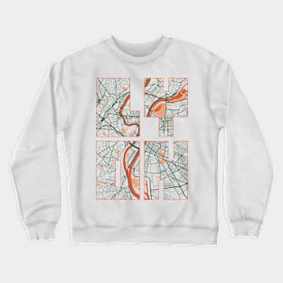 Lyon, France City Map Typography - Bohemian Crewneck Sweatshirt